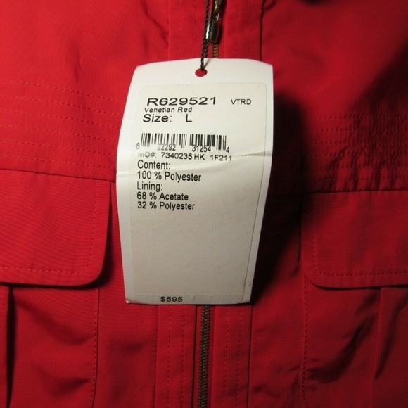 ST. JOHN Red Full Zip Solid Casual Jacket Blazer L - Picture 6 of 8